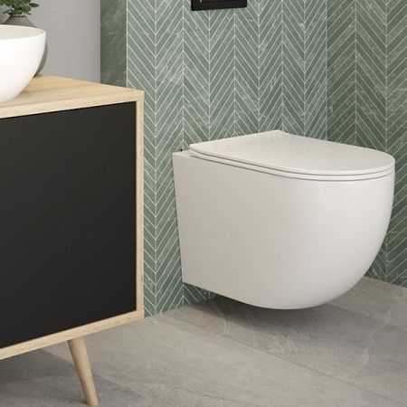 Sada Oltens Hamnes závěsné WC PureRim s povlakem SmartClean s prkénkem s pomalým sklápěním Slim bílé 42541000