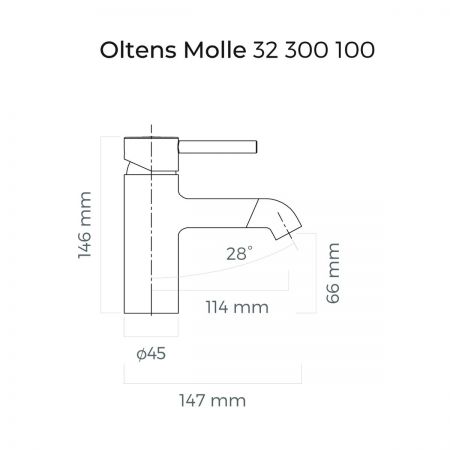 Oltens Molle bateria umywalkowa stojąca czarny mat 32200300