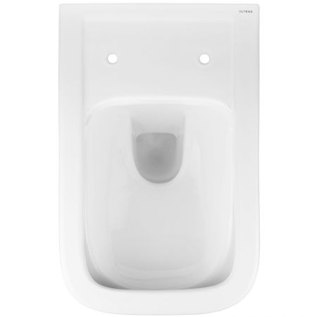 Oltens Ribe wandmontiertes PureRim-Toilettenbecken mit langsam schließendem Toilettensitz weiß 42010000