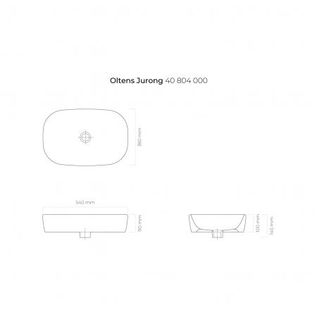 Oltens Jurong Aufsatzwaschbecken 54x36 cm mit SmartClean-Schicht weiß 40804000