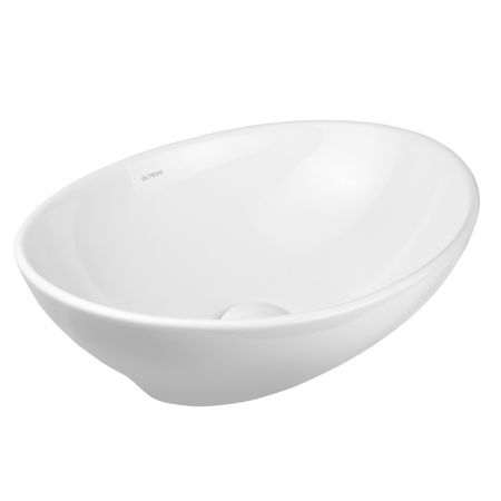 Oltens Etne countertop wash basin 40x33 cm oval with SmartClean film white 40813000