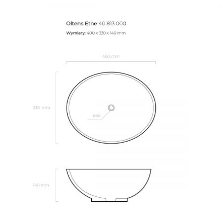 Oltens Etne Aufsatzwaschbecken 40x33 cm oval mit SmartClean-Schicht weiß 40813000