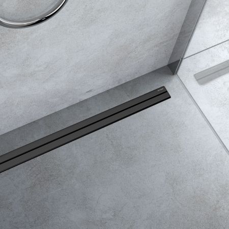Oltens Langan Slim 70 kryt lineárního odtoku, černá/matná černá 30018300