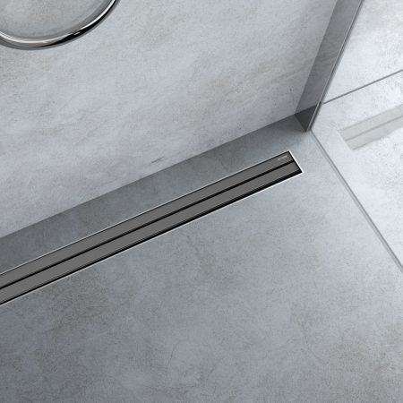 Oltens Langan Slim sprchový odtokový žlab 60 cm, lesklý grafit/kartáčovaný grafit 30009400
