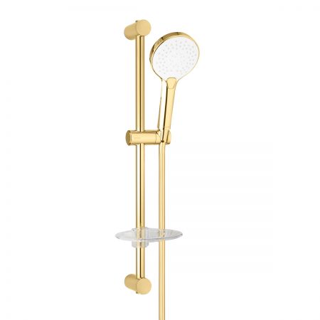 Oltens Driva EasyClick Alling 60 shower set with soap dish glossy gold/white 36004080