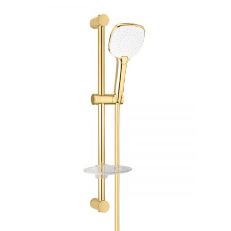 Oltens Driva EasyClick (S) Alling 60 shower set with soap dish glossy gold/white 36005080