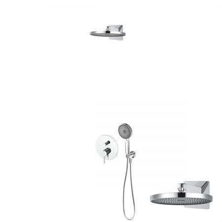 Oltens Molle set podomítkové vanové a sprchové baterie s dešťovou sprchou Vann a 3funkční sprchovou hlavicí Havis EasyClick, chrom 36021100