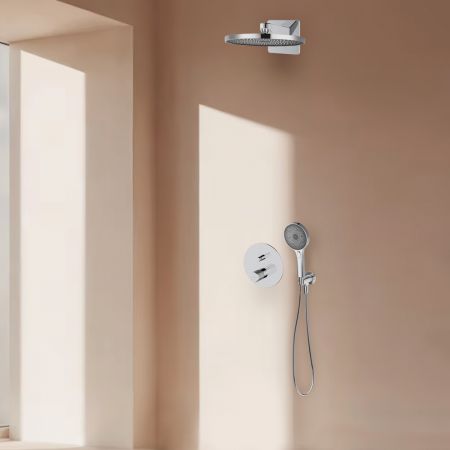 Oltens Hamnes set podomítkové vanové a sprchové baterie s dešťovou sprchou Vann a 3funkční sprchovou hlavicí Havis EasyClick, chrom 36024100