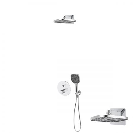 Oltens Hamnes set podomítkové vanové a sprchové baterie s dešťovou sprchou Vann (S) a 3funkční sprchovou hlavicí Havis EasyClick (S), chrom 36025100