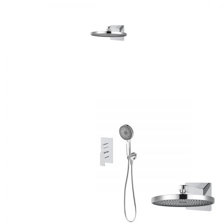 Oltens Hadsel set podomítkové vanové a sprchové baterie s dešťovou sprchou Vann a 3funkční sprchovou hlavicí Havis EasyClick, chrom 36027100