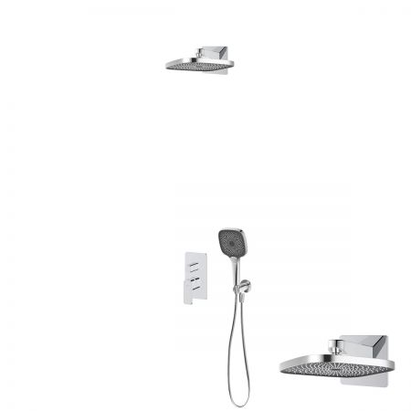 Oltens Hadsel set podomítkové vanové a sprchové baterie s dešťovou sprchou Vann (S) a 3funkční sprchovou hlavicí Havis EasyClick (S), chrom 36028100