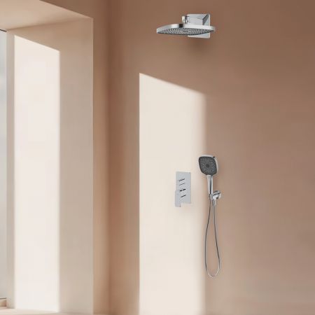 Oltens Hadsel set podomítkové vanové a sprchové baterie s dešťovou sprchou Vann (S) a 3funkční sprchovou hlavicí Havis EasyClick (S), chrom 36028100