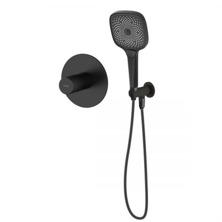 Sada Oltens Hamnes podomítková sprchová baterie s 3funkční sprchovou hlavicí Havis EasyClick (S), matná černá 36034300