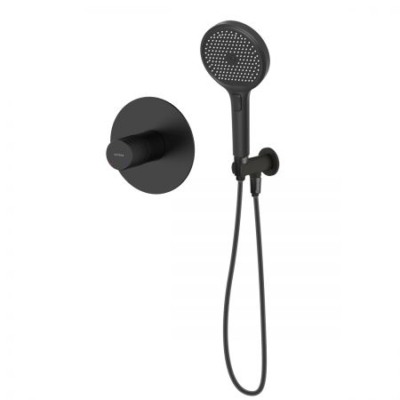 Sada Oltens Hamnes podomítková sprchová baterie s 3funkční sprchovou hlavicí Luva EasyClick, matná černá 36035300