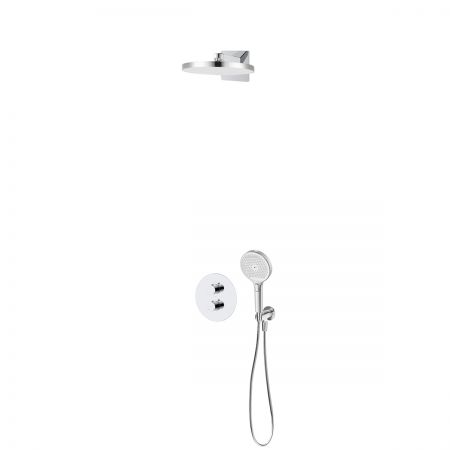Oltens Katla set podomítkové vanové a sprchové baterie s dešťovou sprchou Regna a 3funkční sprchovou hlavicí Luva EasyClick, chrom 36064100