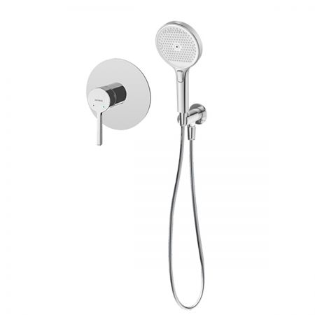 Oltens Rann flush-mounted mixer tap with Luva EasyClick 3-function hand shower, chrome 36078100