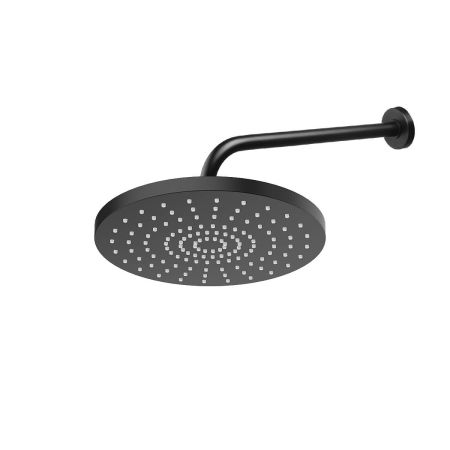 Oltens Pluva Lagan shower head, 25 cm, round, with wall bracket, matt black 36093300