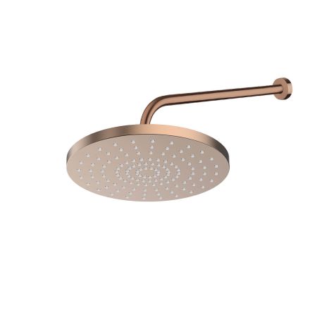 Oltens Pluva Lagan Regendusche, 25 cm, rund, mit Wandarm, gebürstetes Kupfer, 36093610