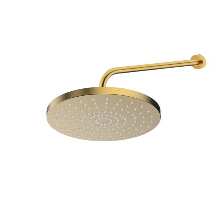 Oltens Pluva Lagan 25 cm round shower head with wall bracket, brushed gold 36093810