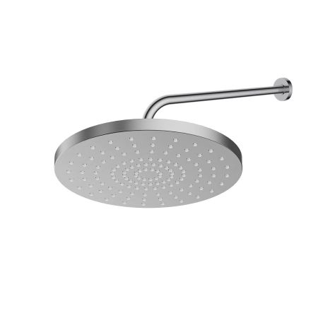 Oltens Alvo Lagan 30 cm round shower head with wall-mounted arm, nickel-plated 36094910
