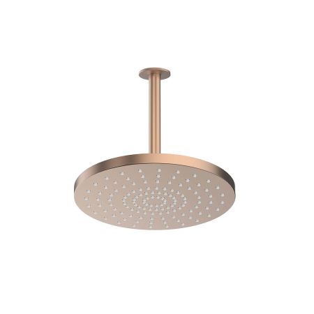 Oltens Pluva Aera rain shower head, 25 cm, round, with ceiling arm, brushed copper, 36097610