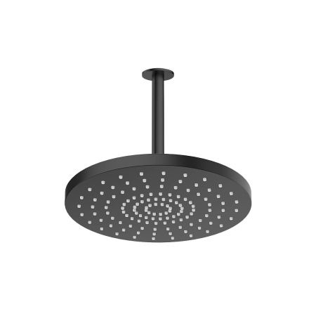 Oltens Alvo Aera 30 cm round shower head with ceiling arm, matt black 36098300