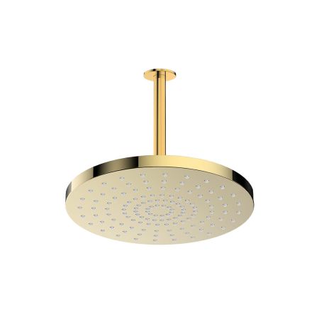 Oltens Alvo Aera 30 cm round shower head with ceiling arm, high-gloss gold, 36098800