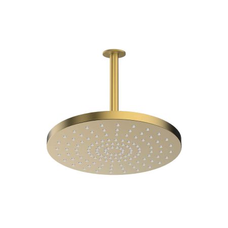 Oltens Alvo Aera deszczownica 30 cm okrągła z ramieniem sufitowym złoto szczotkowane 36098810