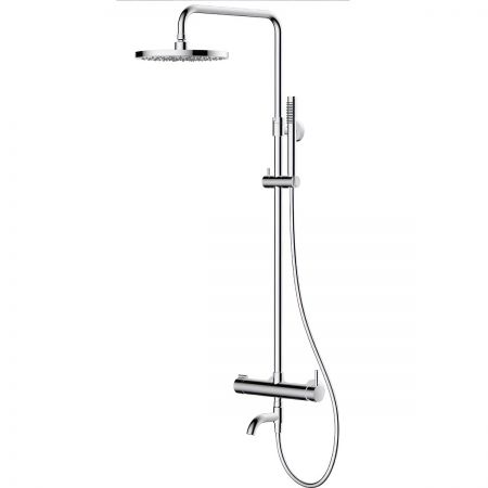 Oltens Molle Numa wall-mounted bath and shower set with rain shower head, nickel 36506910