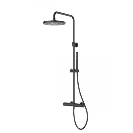 Oltens Vassa zestaw prysznicowy z baterią termostatyczną czarny mat 36508300