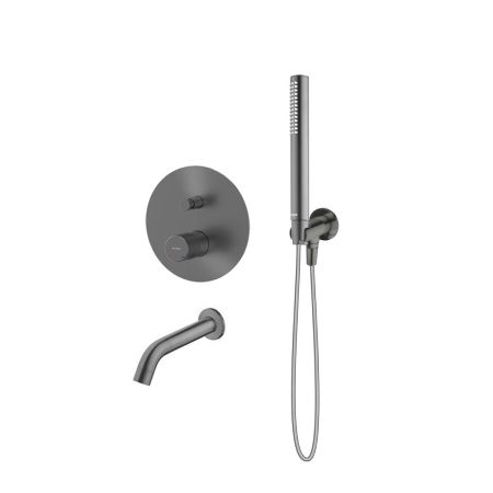 Oltens Hamnes set: concealed mixer tap with Molle bath spout and Ume shower head, graphite, 36609400