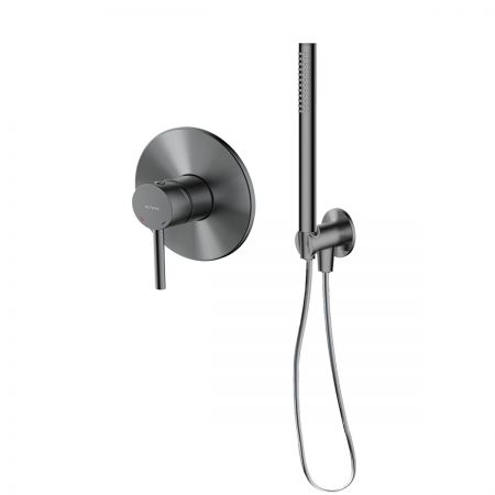 Oltens Molle flush-mounted mixer tap, Ume Hvita shower set included, graphite 36612400