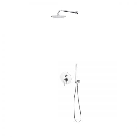 Oltens Molle flush-mounted mixer tap with 22 cm Atran rainfall shower head and Ume shower set, chrome gloss finish 36614100