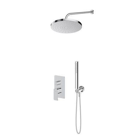 Oltens Hadsel Set: Unterputzarmatur mit 25-cm-Regendusche „Pluva“ und Handbrause „Ume“, verchromt 36645100