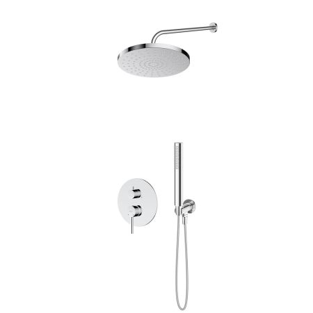 Sada Oltens Molle – podomítková baterie s dešťovou sprchou Pluva (25 cm) a ruční sprchou Ume, chrom 36654100