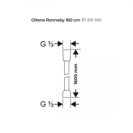Oltens Ronneby sprchová hadice 160 cm, chrom 37201100