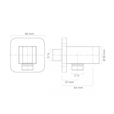 Oltens Skar rohová spojka, grafit 39306400