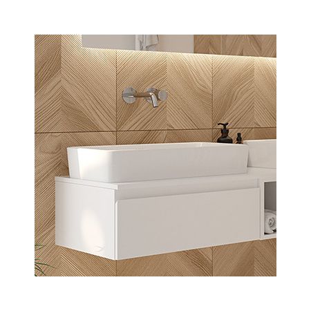Oltens Lustra Aufsatzwaschbecken 60,5x35 cm quadratisch weiß 40306000