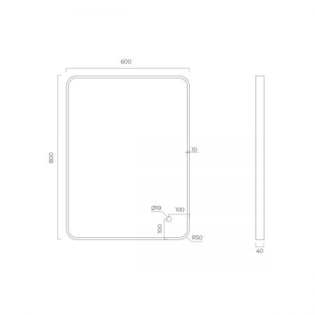 Oltens Nordlis zrcadlo 60x80 cm obdélníkový s osvětlením a systémem Klarglas, zlatá 64116810