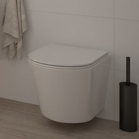 Oltens Jog Stille miska WC wisząca PureRim SmartClean z deską wolnoopadającą biały połysk 42531000