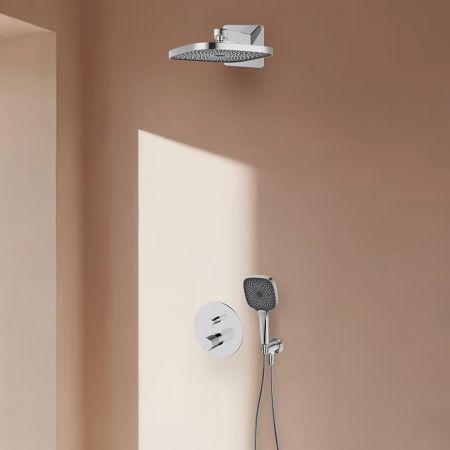 Oltens Hamnes set podomítkové vanové a sprchové baterie s dešťovou sprchou Vann (S) a 3funkční sprchovou hlavicí Havis EasyClick (S), chrom 36025100