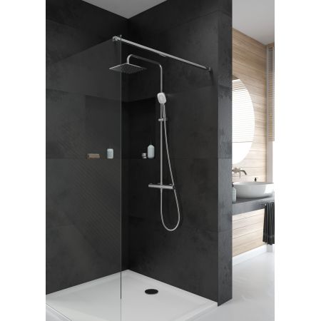 Oltens Atran (S) thermostatic shower set with square rain shower head chrome 36501100