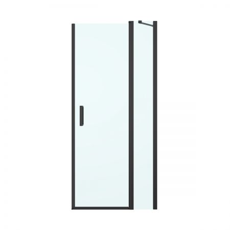 Oltens Verdal sprchový kout 90x80 cm, obdélníkový, dveře se zástěnou, matná černá/průhledné sklo 20207300