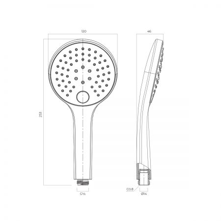 Oltens Lova EasyClick słuchawka prysznicowa 3 funkcyjna złoto szczotkowane 37112810