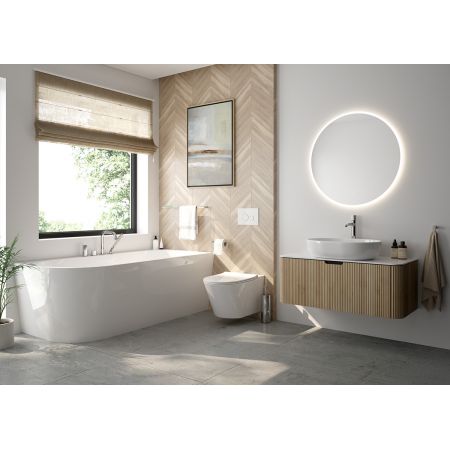 Oltens Nordlis mirror 80 cm, round with LED lighting and Klarglas system 64109000