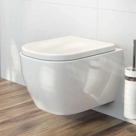 Set Oltens Vernal závěsná WC mísa PureRim s prkénkem s pomalým sklápěním, Slim 42007000