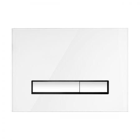 Oltens Torne splachovací tlačítko, skleněné, bílá/chrom 57200010