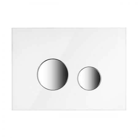 Oltens Lule przycisk spłukujący do WC szklany biały/chrom 57201010