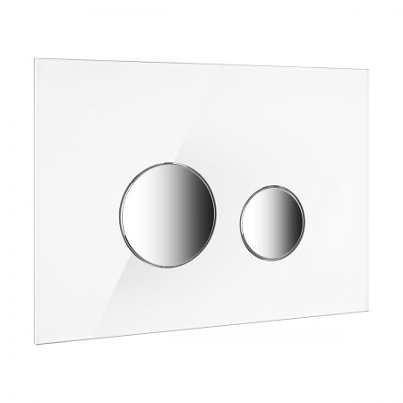 Oltens Lule glass toilet flush button white/chrome 57201010