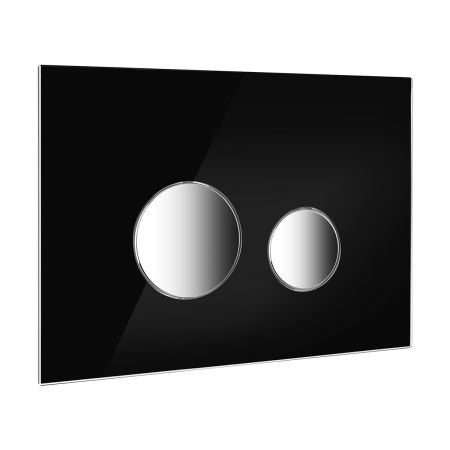 Oltens Lule Glas-Spültaste für WC schwarz/chrom 57201310